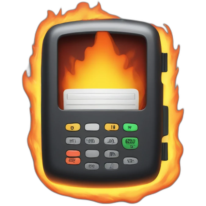 beeper pager on fire emoji