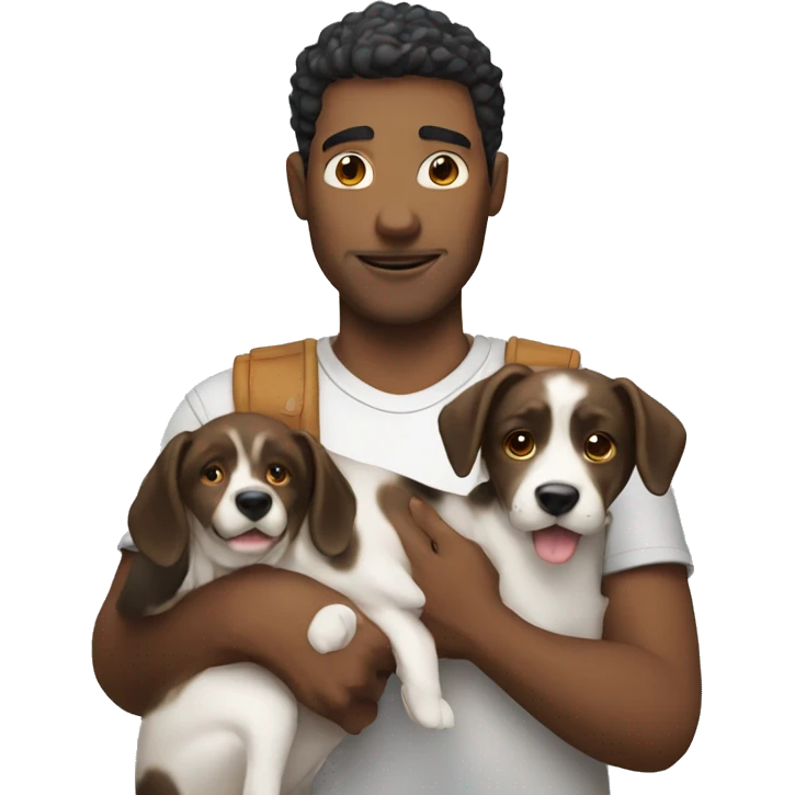 Guy with a dog in hands emoji