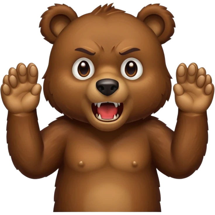 angry bear with paws up emoji