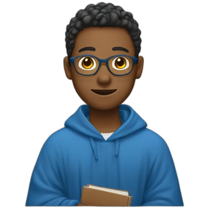 Student in blue cloth emoji