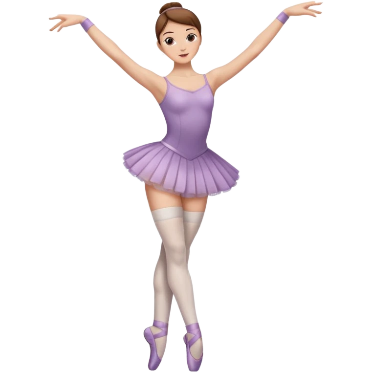 Ballet dancer in over the knee socks and brown hair emoji
