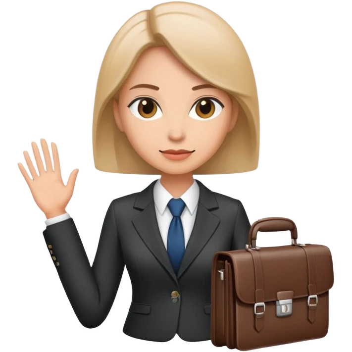 professional businesswoman in suit with briefcase emoji