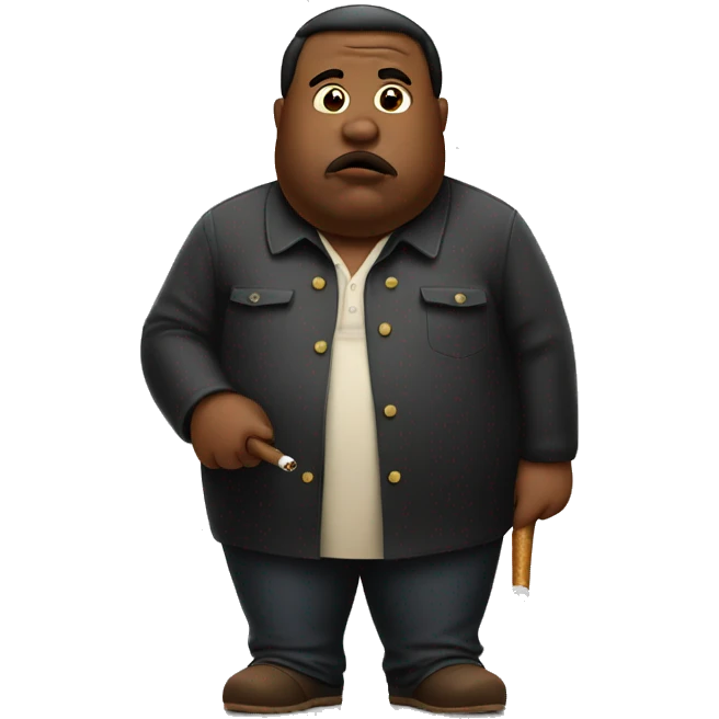 Fat man smoking black & mild emoji