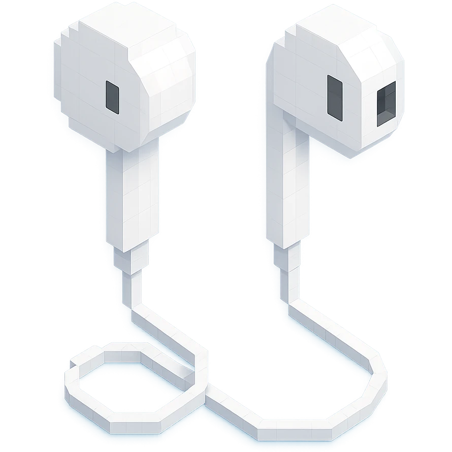 white EarPods headphones with a matte finish emoji