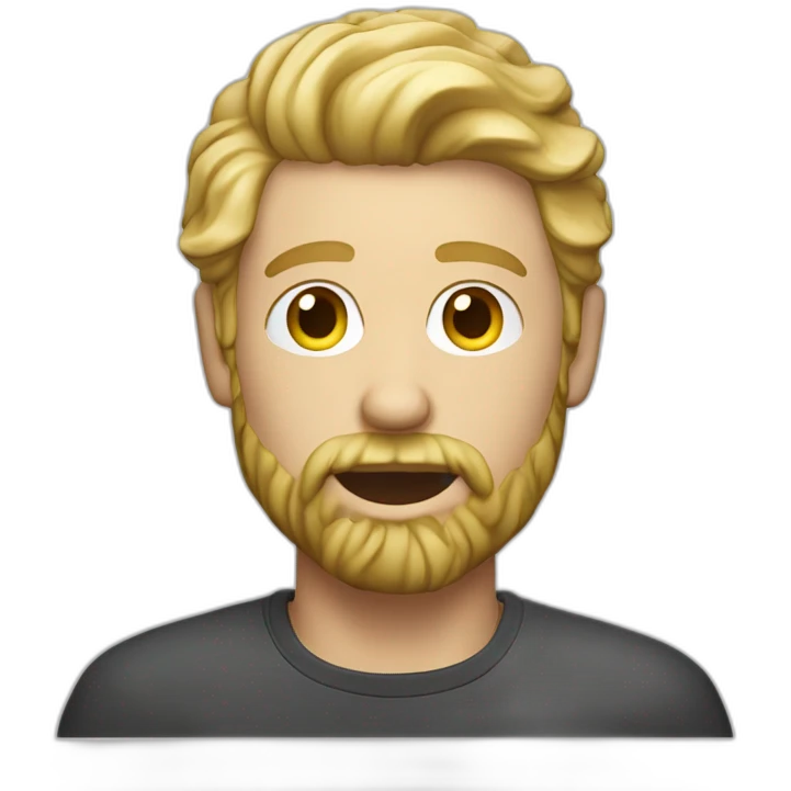 male designer macbook with stubble beard and light curly blonde hair emoji