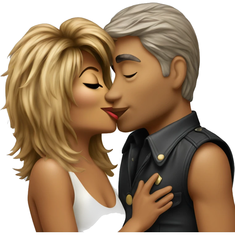 Tina Turner and Erwin Bach kissing  emoji