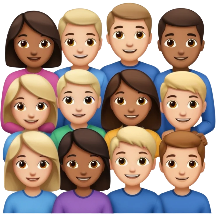 10 friends as 5 boy and 5 girls together  emoji