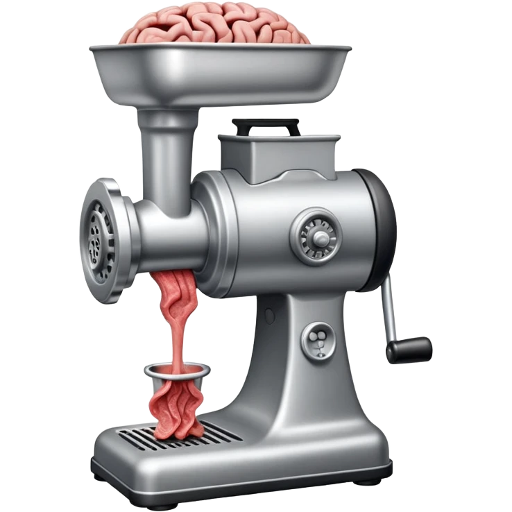 a brain going through a meat grinder emoji