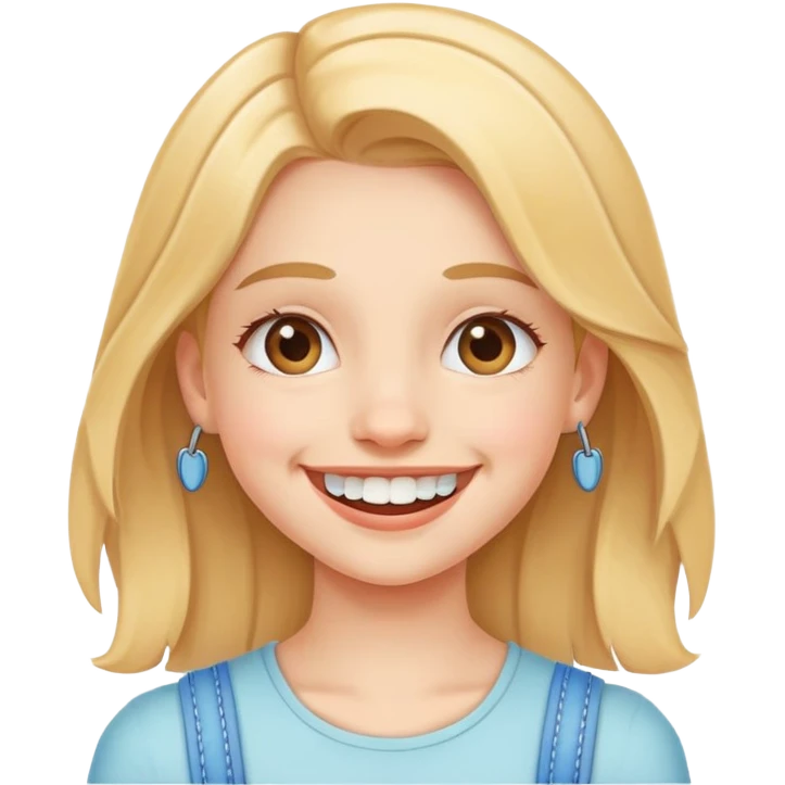 Girl smiling with braces emoji