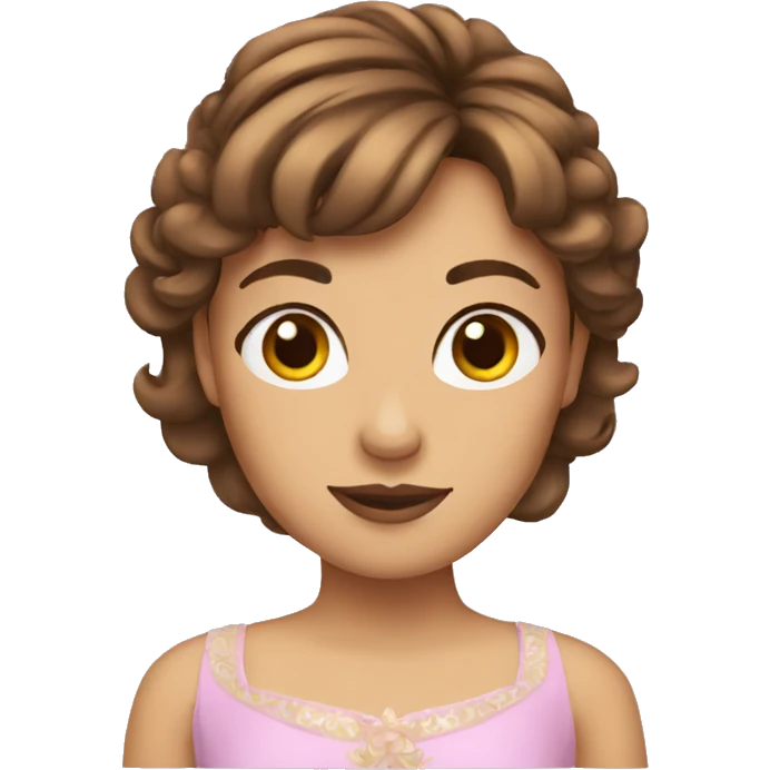 princess emoji with brown hair and bangs emoji
