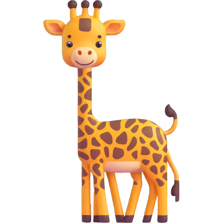 poo with giraffe spots, subtle horns, fun look emoji