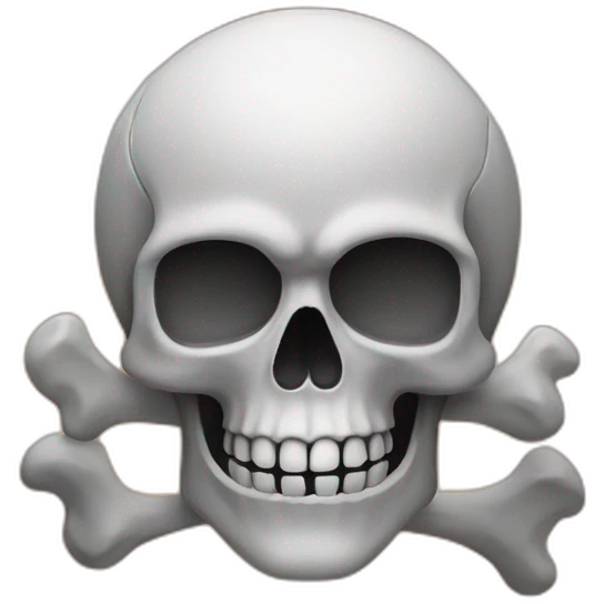 skull with bonds behind emoji
