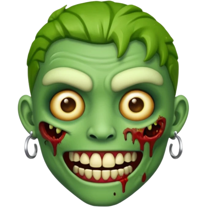 Create a zombie emoji with grillz and earring emoji