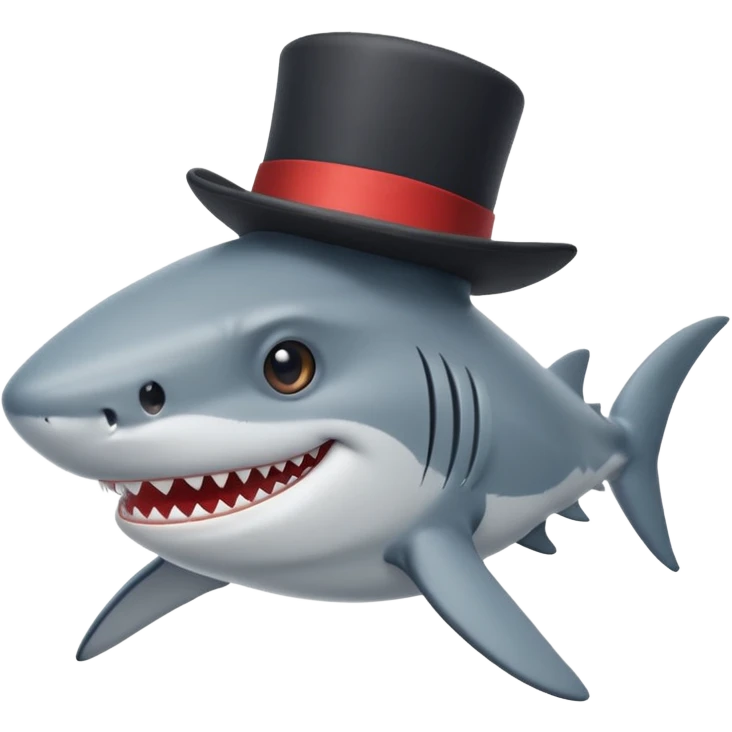 Shark with a top hat emoji