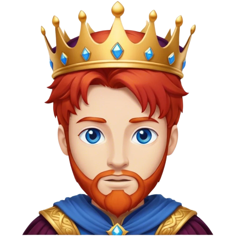 Red hair king blue eyes, emoji