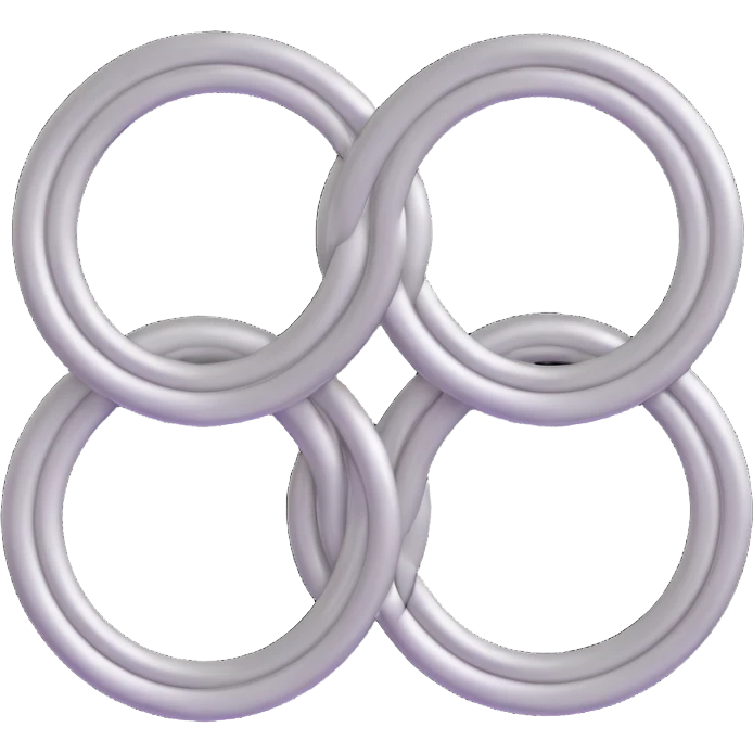 3D circular pattern, silver, four rings, Audi style, without brand name emoji