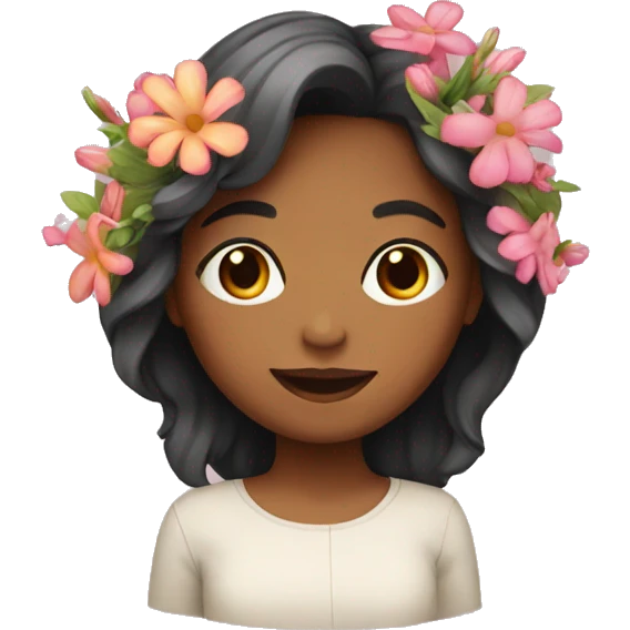 Girl with flowers emoji