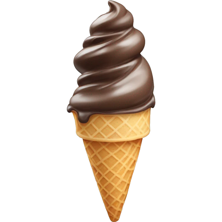 Chocolate vanilla swirl ice cream cone emoji