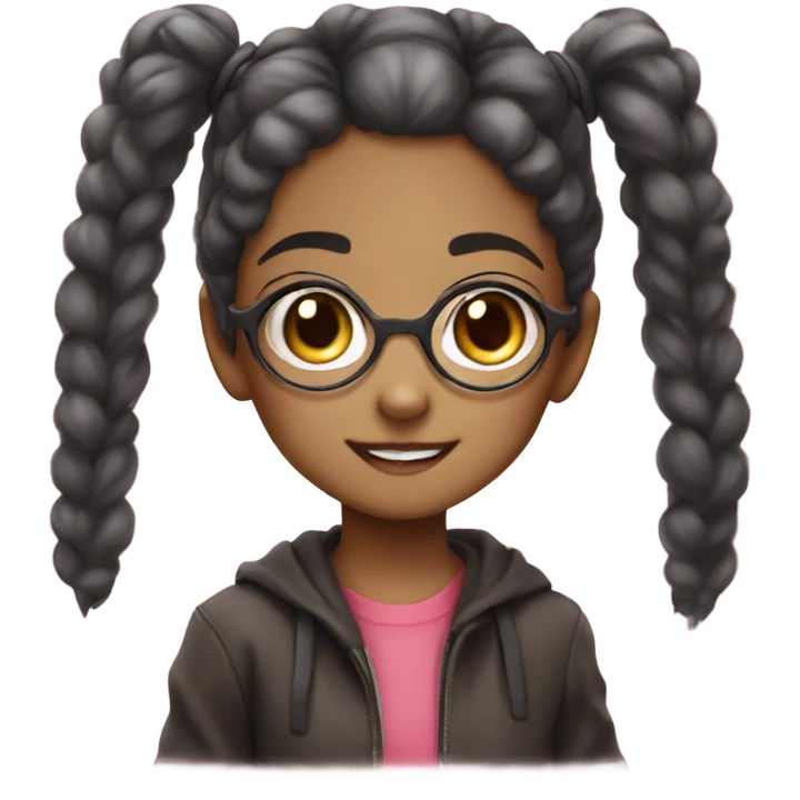 Little cute girl anime with glasses  emoji