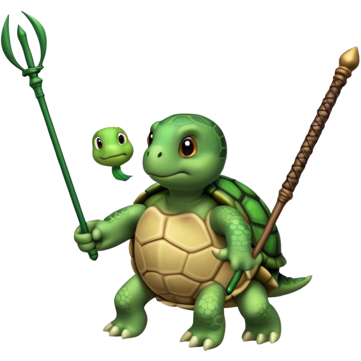 turtle with a bo staff emoji