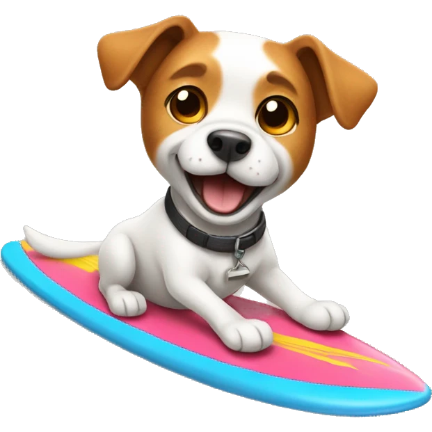 Dog riding a surfboard emoji