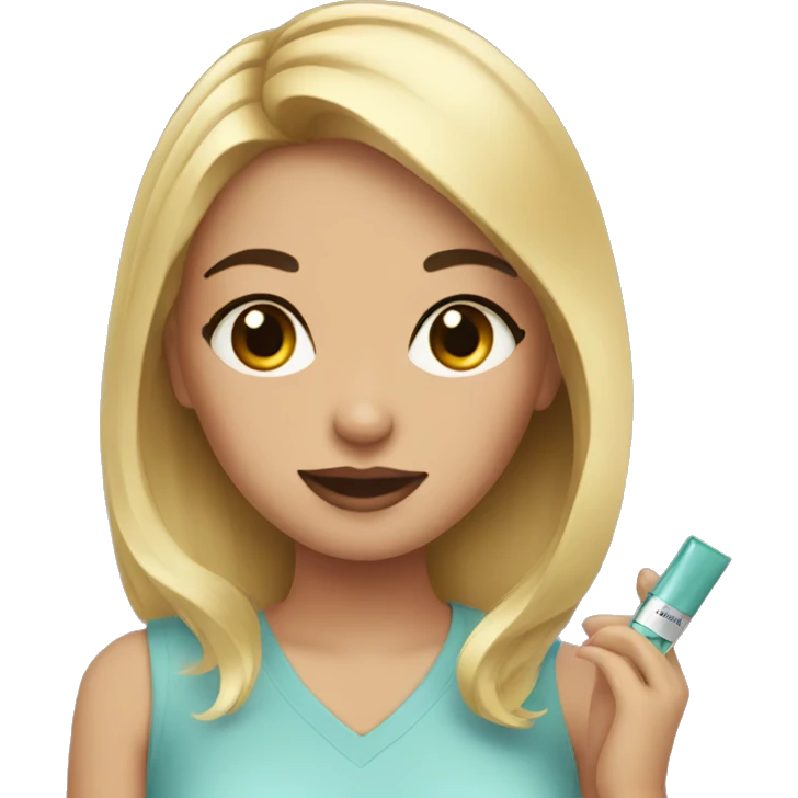 Girl with cosmetics  emoji