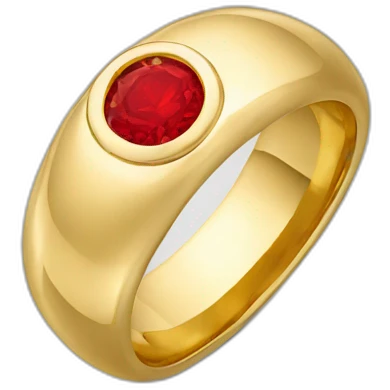 gold ring with red engraving emoji