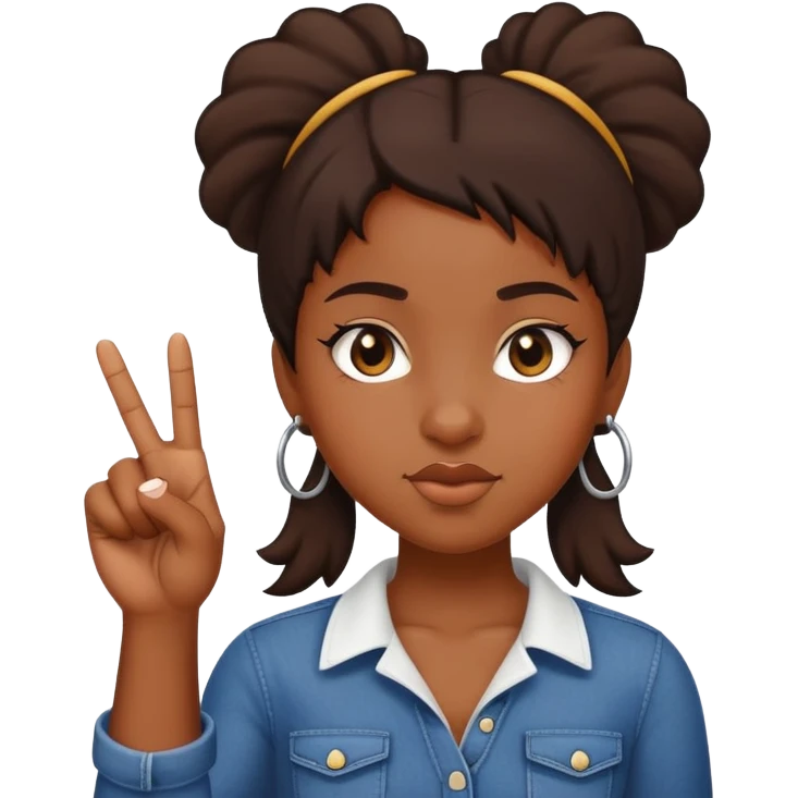 Black girl putting up the middle finger  emoji