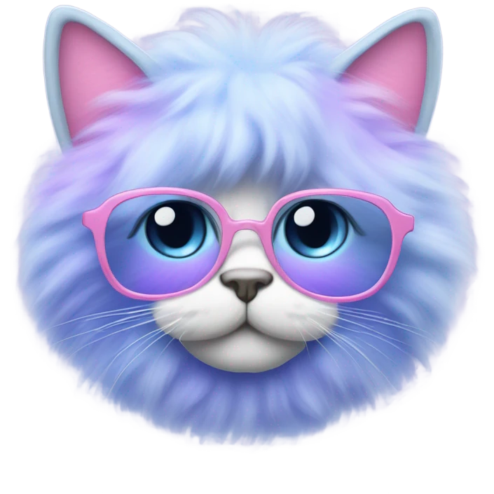 Cotton candy colored cat emoji