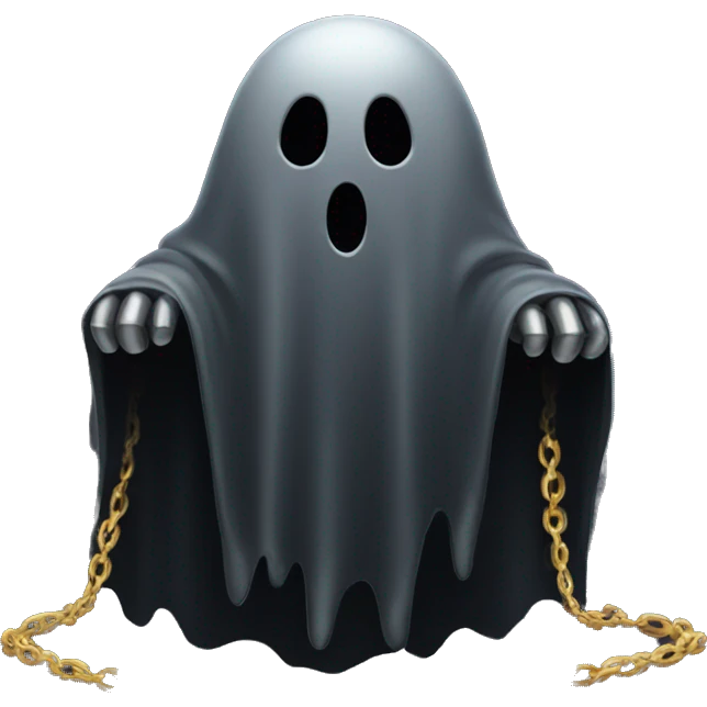 black ghost with gold chain emoji
