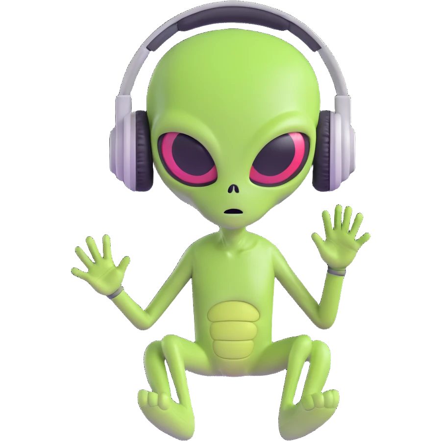 alien with headphones emoji