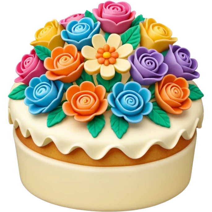 cake in the shape of a bouquet of flowers emoji