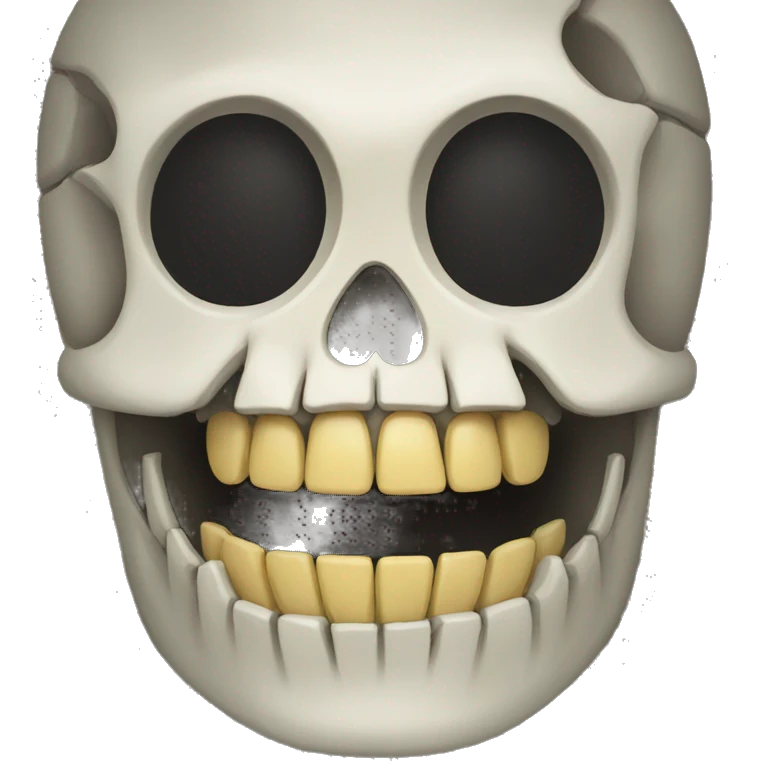 Skeleton face with buckteeth emoji