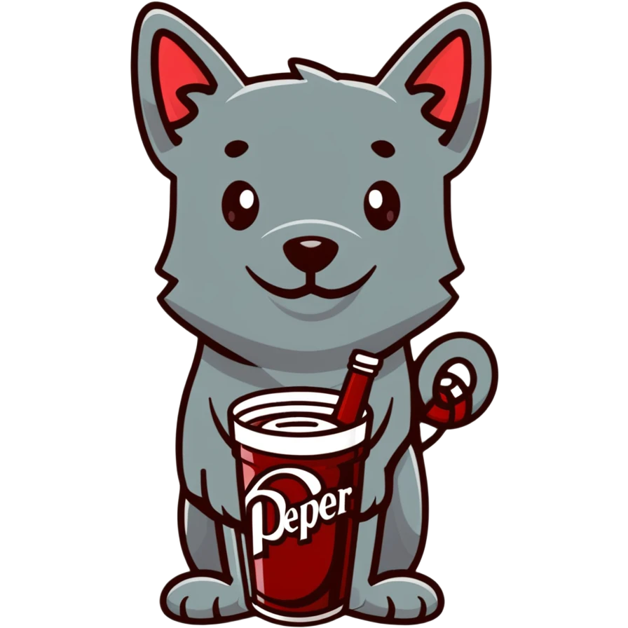 dog with Dr Pepper  emoji