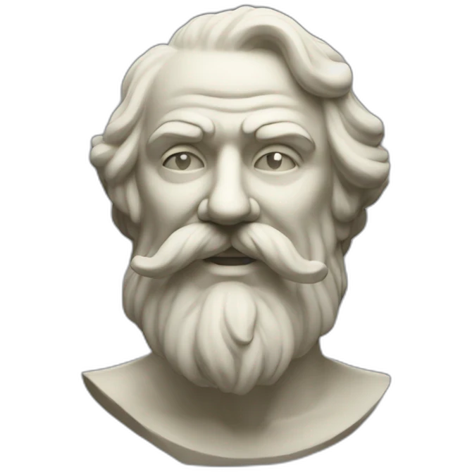 statue of demiurge wearing mustache emoji