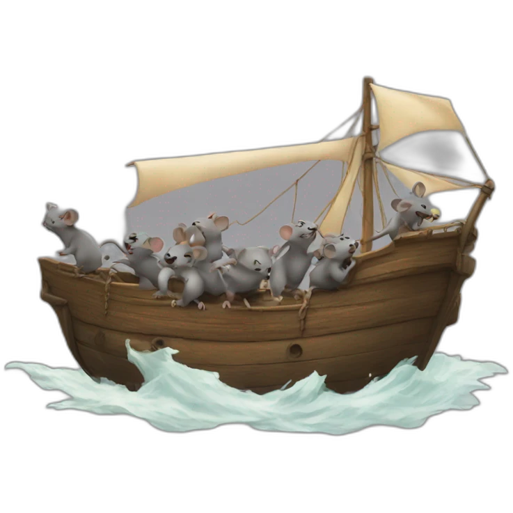 Rats fleeing ship emoji