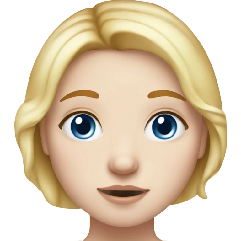 Blonde girl-chubby-blue eyes-freckles-milk on face emoji