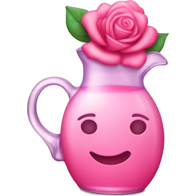 Feminine Koolaid jug with pink roses emoji