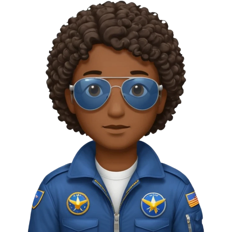 A male pilot with dark skin and close-cut curly hair emoji