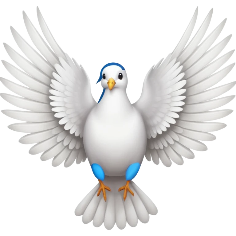 The tail of a dove, with the characteristic shape. emoji