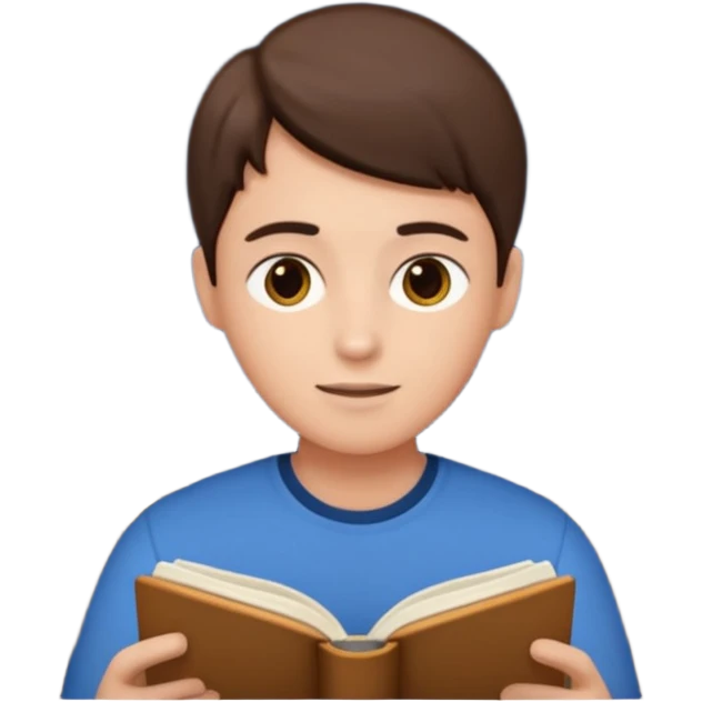 adult learning with a book in the night emoji