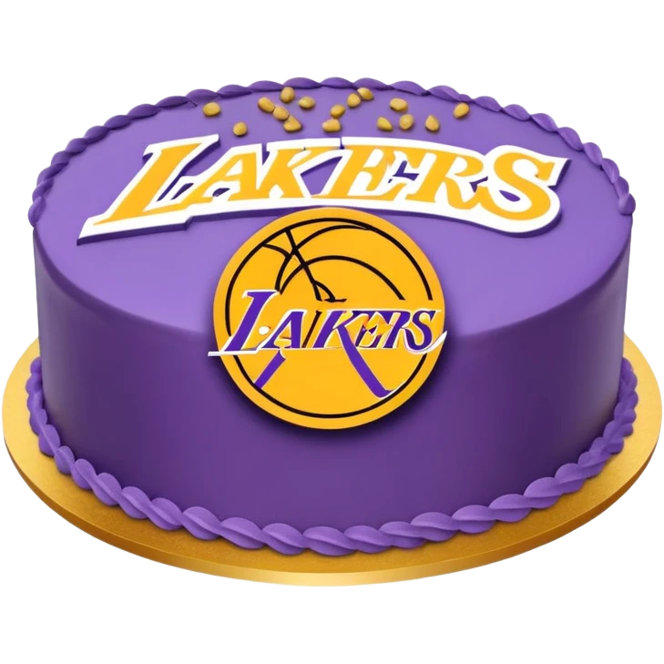 Los Angeles Lakers Kush cake in purple and gold emoji