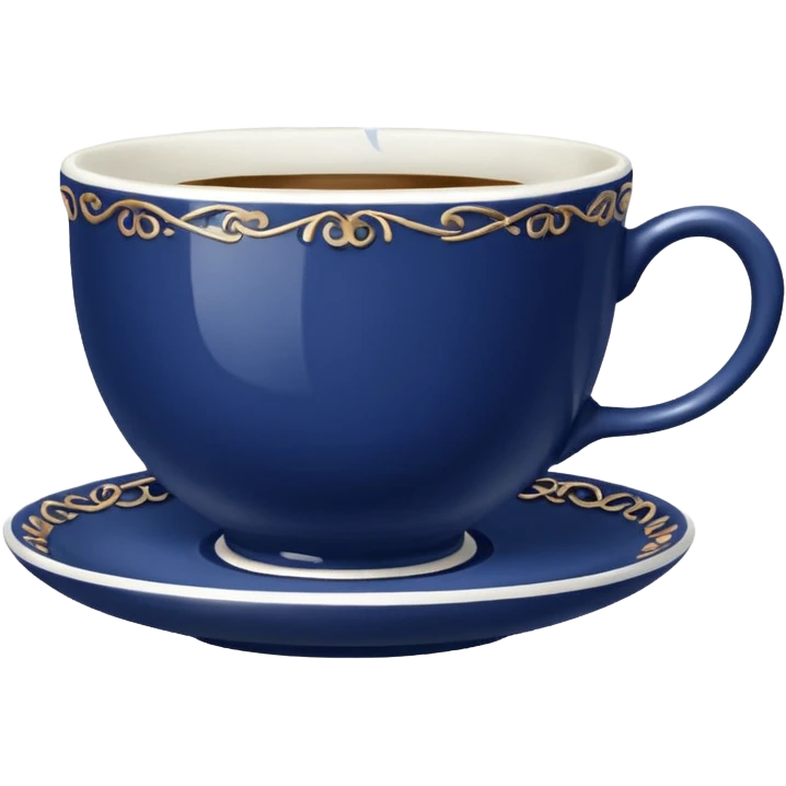 broken navy blue tiny tea cup emoji