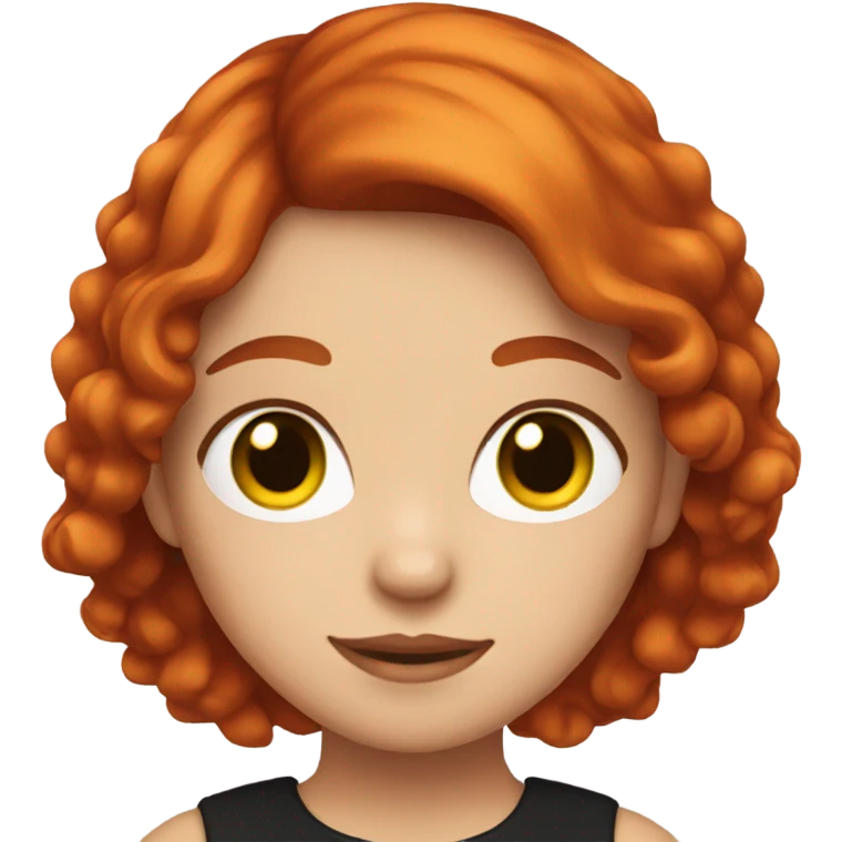 Girl with red hair with a black cat emoji