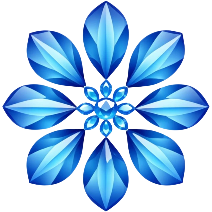 Blue chrystalised flower emoji