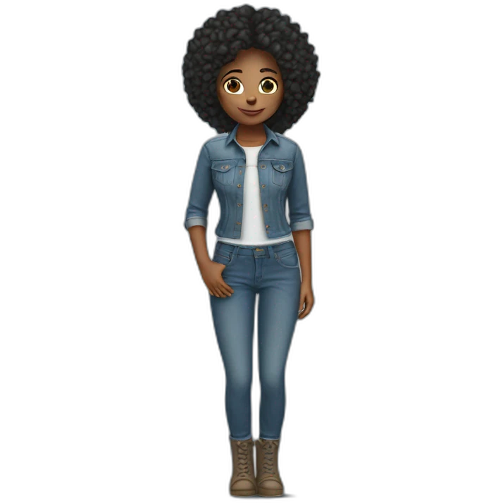 anazed girl in denim emoji