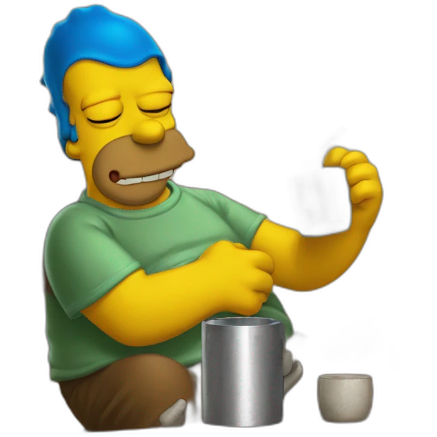 Homero Simpson tomando mate emoji