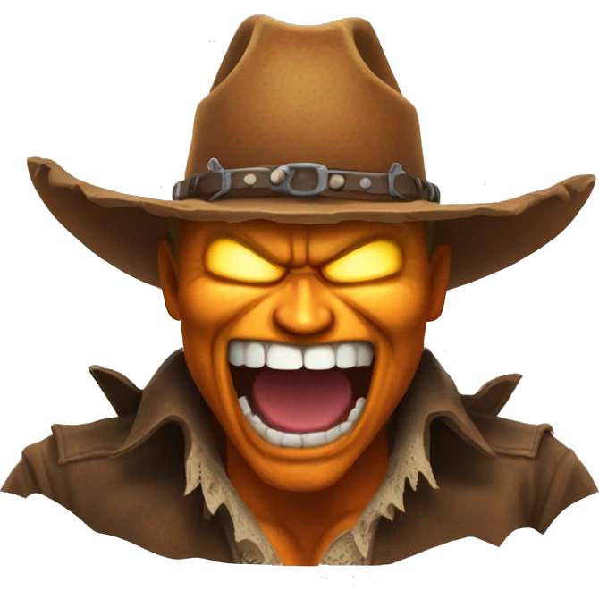 pumpkinhead cowboy screaming yeehaw emoji