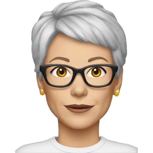 super realistic jamie lee curtis wearing tee emoji