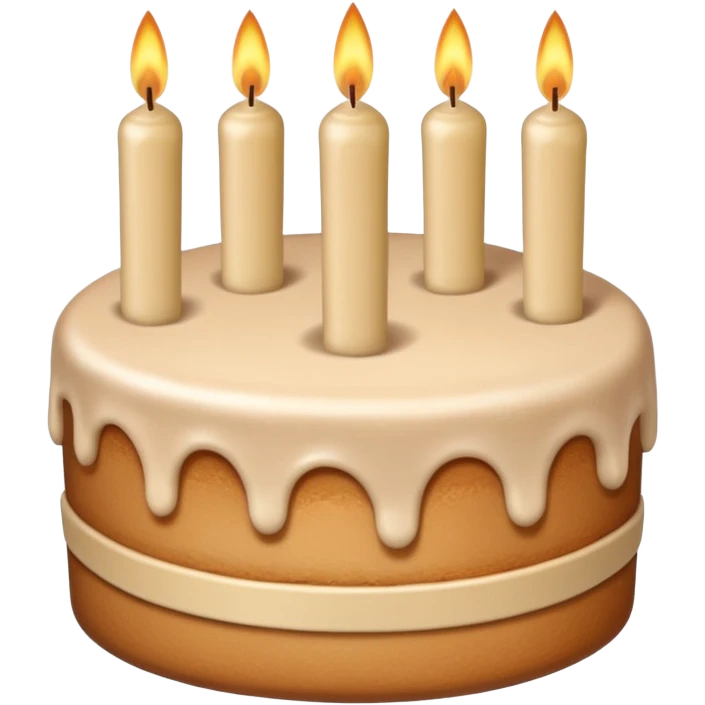 beige birthday cake with beige candles  emoji
